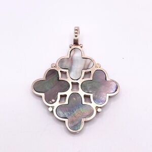 Barse Sterling Silver Abalone Clover Pendant